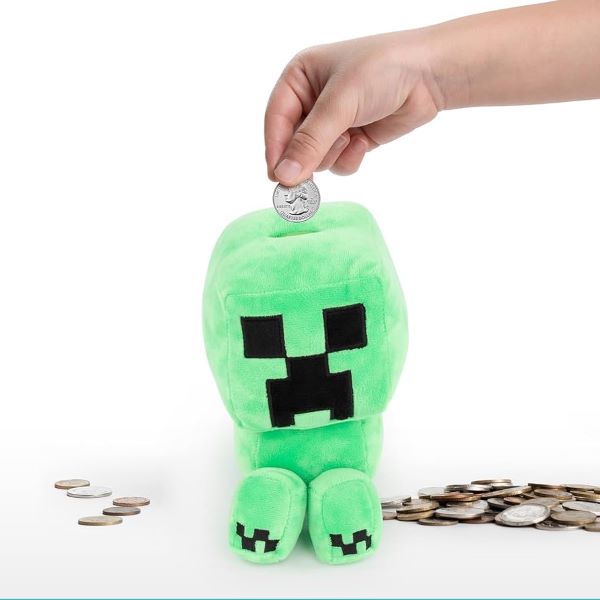(Mis 3) MINECRAFT – Creeper Peluche con Salvadanaio Interno 20cm…x16